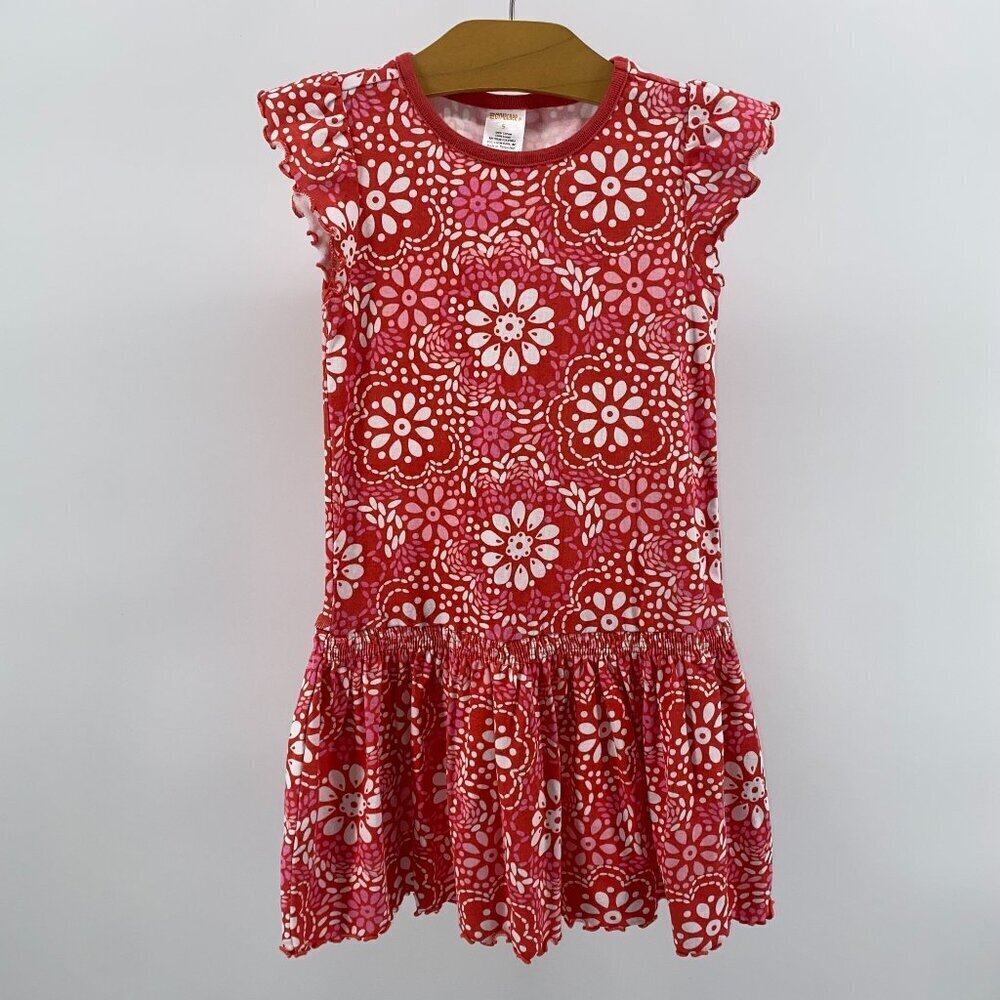 Gymboree Red, Pink, & White Floral Drop Waist Dress